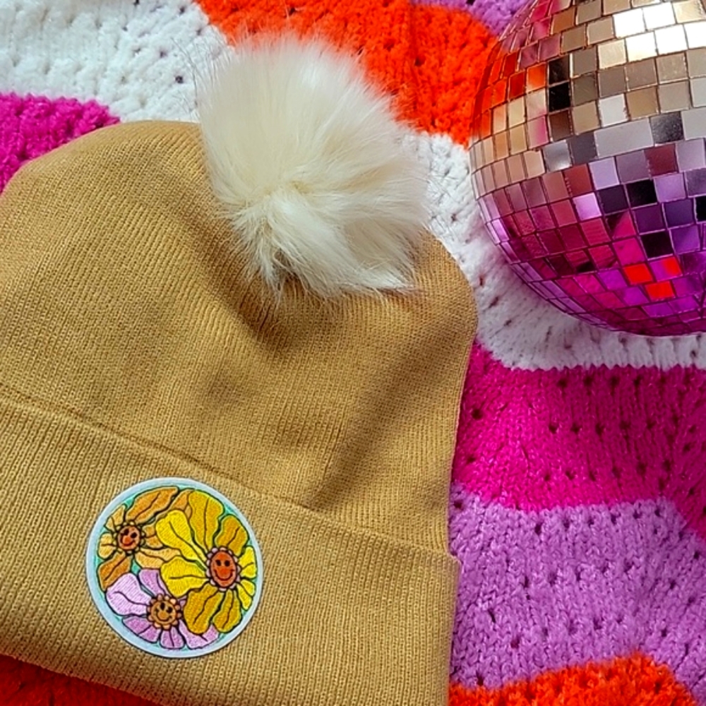 Trippy Flower Beanie - Picture 2 of 4